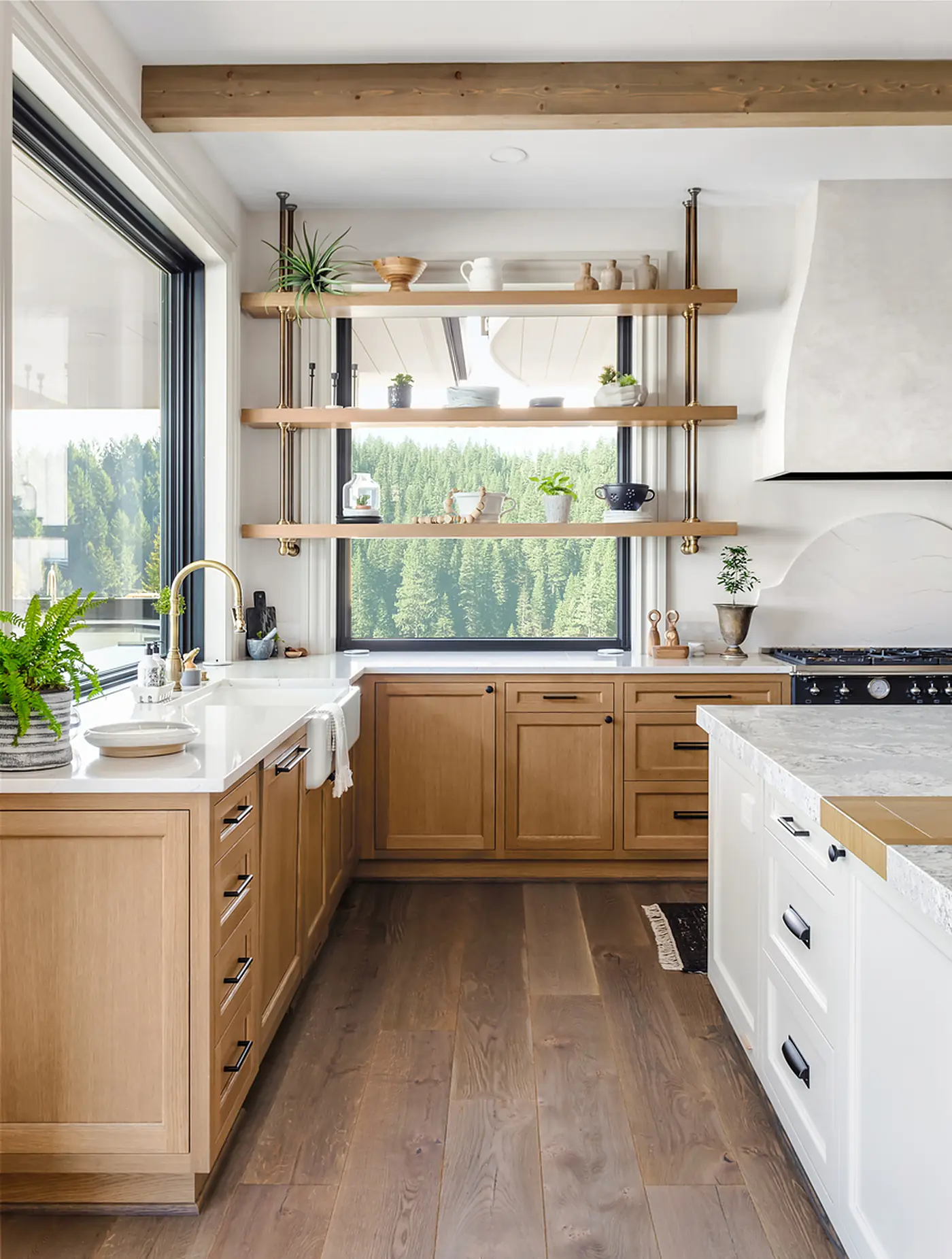 Custom wood island detail from a North Idaho kitchen remodel
